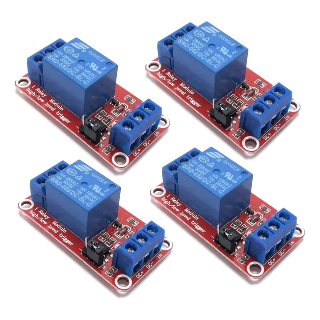 4 Pz Módulo De 1 Relevador 12v Contacto Forma C Com Na Y Nc