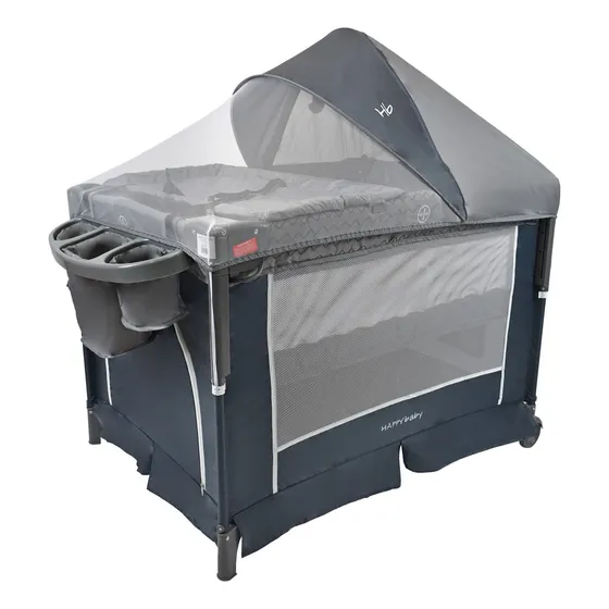Corral Cuna Colecho Bebé Happy Baby Silver Color Gris oscuro
