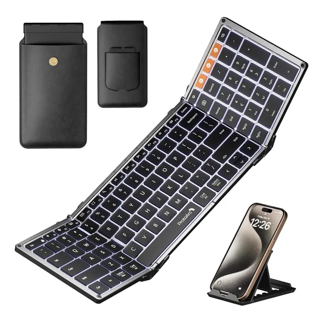 Protoarc Teclado Plegable Retroiluminado, Xk01 Plus Por...