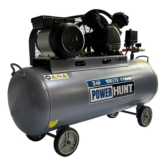 Compresor De Aire Eléctrico Power Hunt 100 Lts 127v 3hp Color Gris Oscuro Fase Eléctrica Monofásica Frecuencia 60