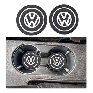 Par De Embellesedores Para Portavasos Diseño Vw Blanco Par De Embellesedores Para Portavasos Diseño Vw Blanco