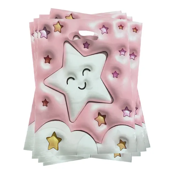 10 Bolsas Piñata Cumpleaños Decoración De Cumpleaños Fiesta Color Rosa Estrellas
