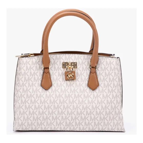 Michael Kors Sm Satchel Lona Mk Marrón