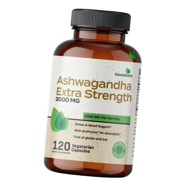 Ashwagandha 3,000mg X Dosis X 120 Cápsulas Vegetarianas