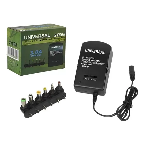 Cargador Universal 30w 3amp 3v 4,5v 6v 7.5v 9v 12v 6 Puntas