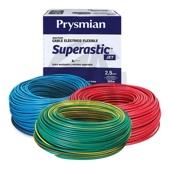 Cable Unipolar Prysmian 2.5mm Pack Celeste+rojo+v/a X100m Ea
