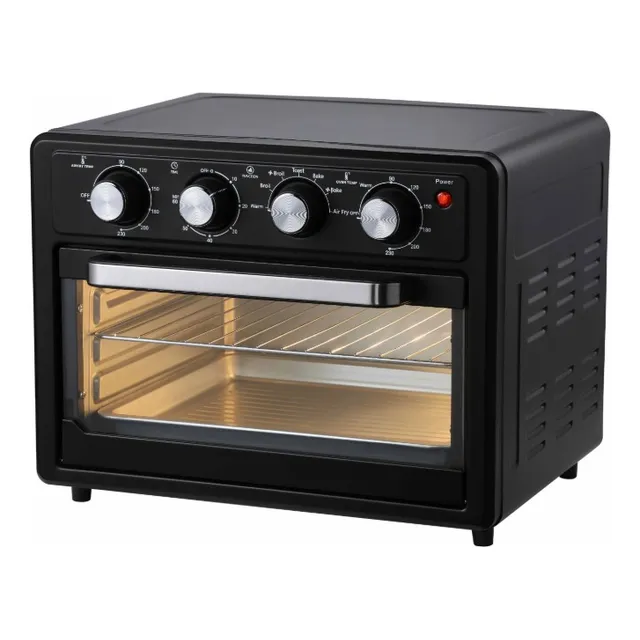 Horno Electrico Freidora De Aire Y Tostador 25l Color Negro