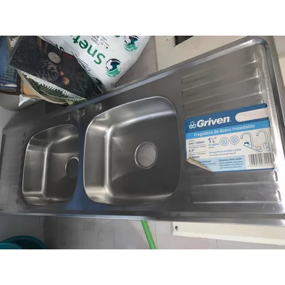 Fregadero Lavaplato Doble Escurridor Acero Inoxidabl Griven