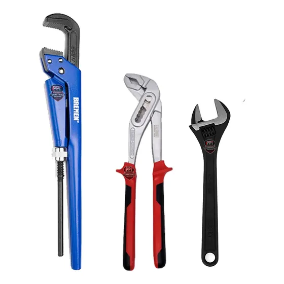 Combo Plomero Bremen Llave Caño + Pico Loro + Llave Francesa