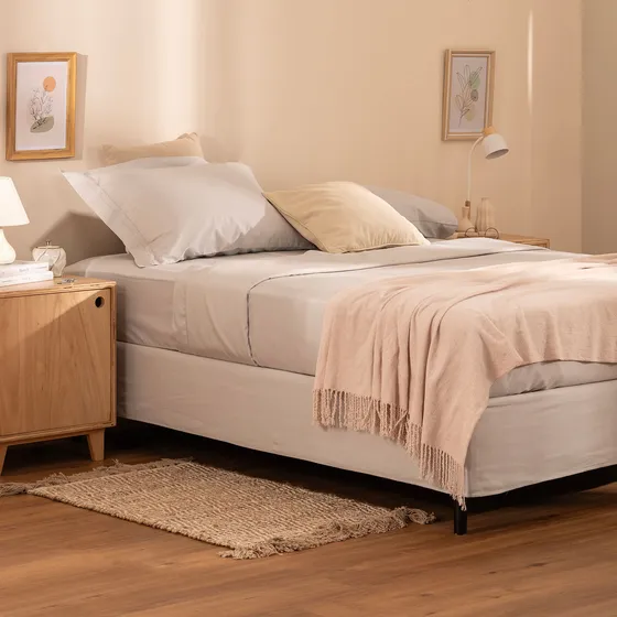Juego De Sábanas Extra Queen Size Con Vainilla Doble Punto