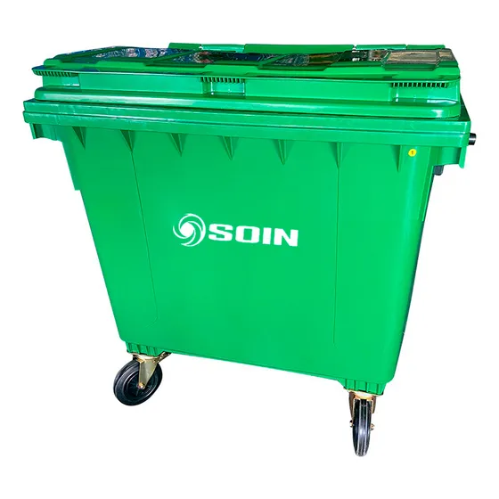 Contenedor Basurero Con Ruedas Plastico Verde 1100 Lts Soin