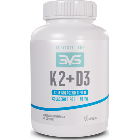 Vitamina D3 2000ui + Vitamina K2 120mcg + Colágeno Tipo Ii 40mg - Fórmula Avançada - 60 Cápsulas Vitamina D3 2000ui + Vitamina K2 120mcg + Colágeno Tipo Ii 40mg - Fórmula Avançada - 60 Cápsulas