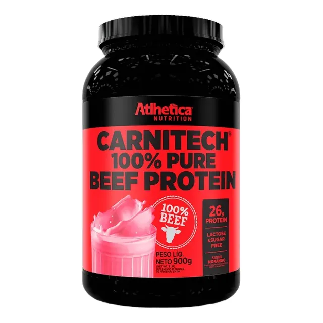 Carnitech 100% Pure Beef Protein Morango 2 Lbs Sabor Fresa