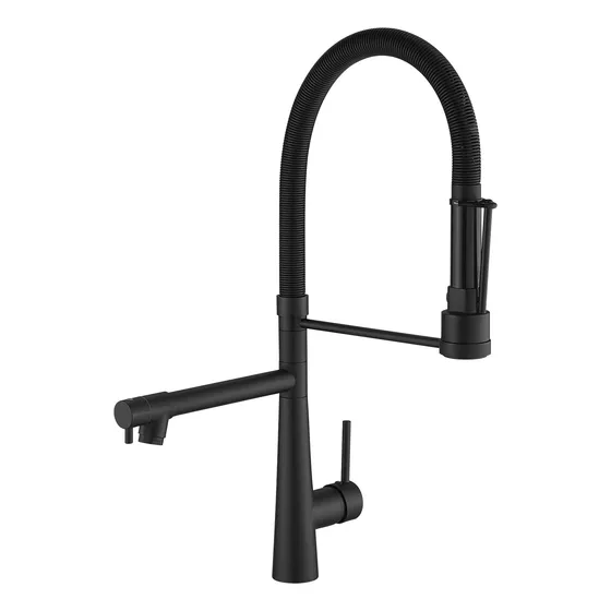 Rifo Cocina Negro Grifo Mate Pulverizador Extraible Un Solo
