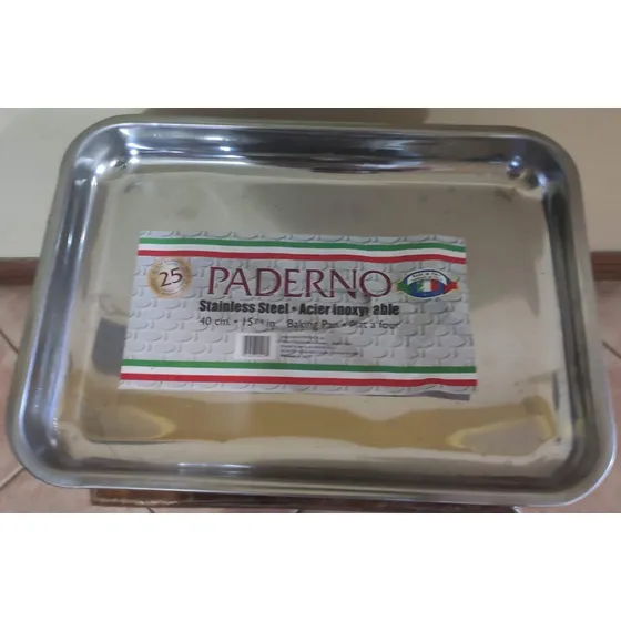 Bandeja Acero Inoxidable 40 Cm De Largo, Importada, Padermo