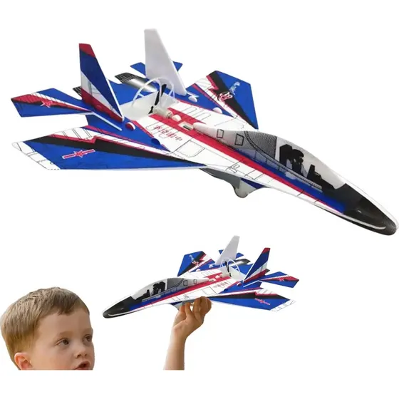 Avion Juguete Planeador Armable Yj027 Carga Usb Azul