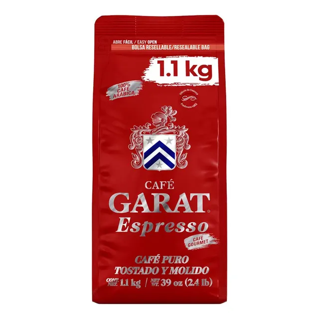 Café Gourmet Espresso Tostado Y Molido Garat 1.1 Kg
