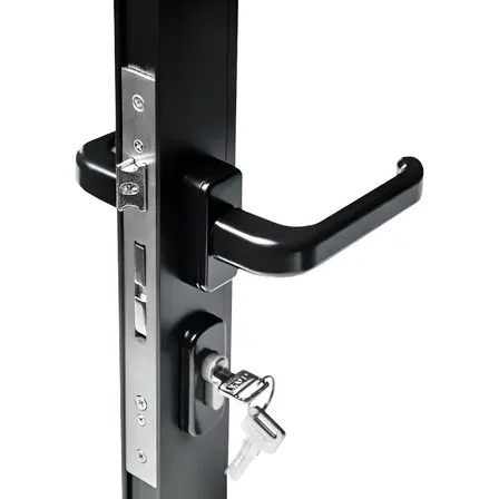 Fechadura Porta Giro Basculante Maçaneta Cilindro Euro Preto Preto