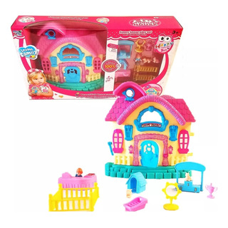 Casa Con Muebles Para Muñecas Color Rosa Casa Con Muebles Para Muñecas Color Rosa