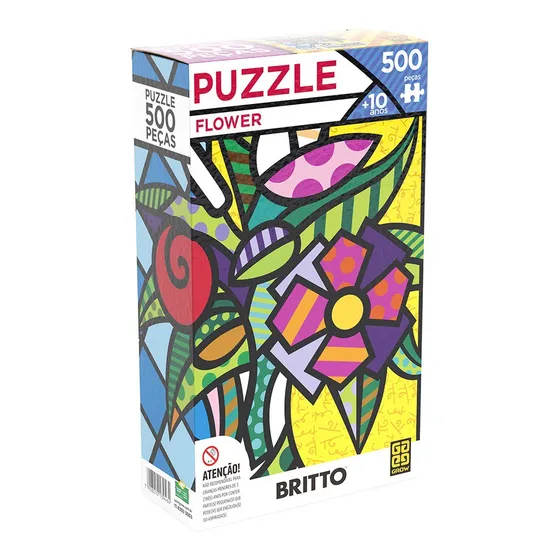 Puzzle 500 Peças Flower Romero Britto Grow
