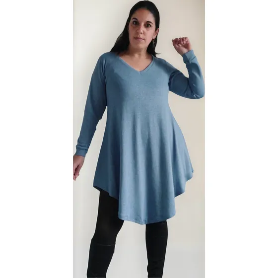 Vestido Boho Corto Mujer Helenl_uy Escote V Angorina
