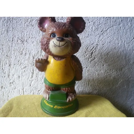 Antiguo Muñeco Oso Alcancia Banamex Vynilo