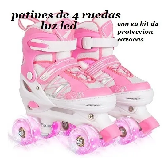 Patines Niñas Ajustables Kit De Proteccion 4 Ruedas Caracas