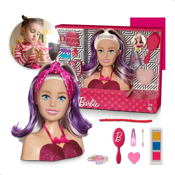 Boneca De Pentear Maquiar Barbie Busto Styling Faces Mattel