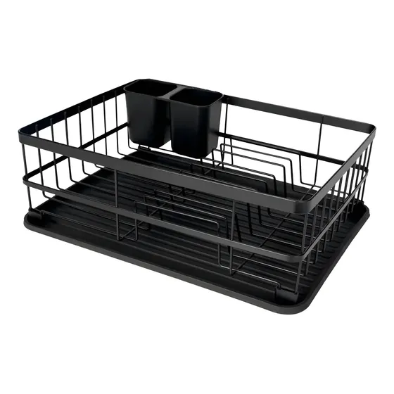 Mor 8248 Premium escorredor de louças aço 9 pratos com bandeja coletora cor preto