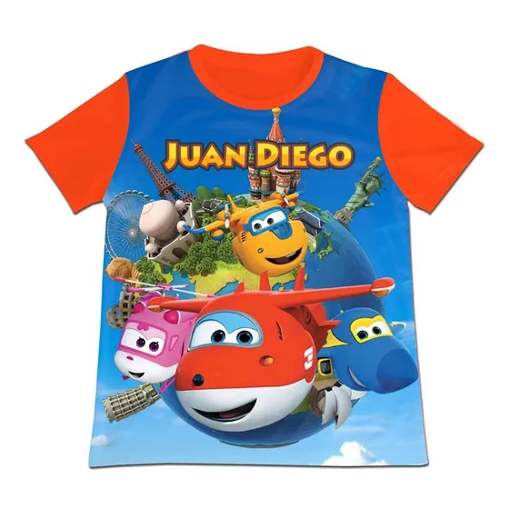 Franela Camisa Niño Super Wings En Poliester