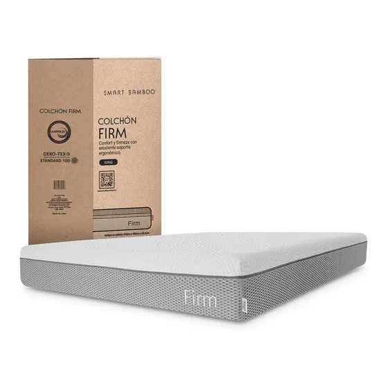 Colchón Smart Firme Matrimonial Smart Bamboo Certificado Color Blanco