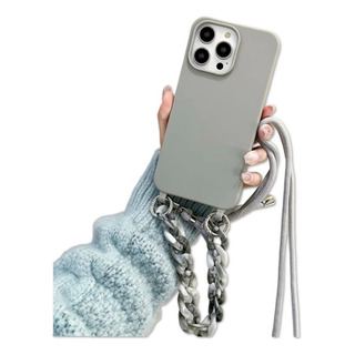 Capinha Case Cinza Alça Corrente Para iPhone Lançamento Capinha Case Cinza Alça Corrente Para iPhone Lançamento