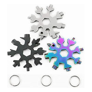 Kit C/ 3 Chaveiro Multi Ferramentas 18 Em 1 Floco De Neve Kit C/ 3 Chaveiro Multi Ferramentas 18 Em 1 Floco De Neve
