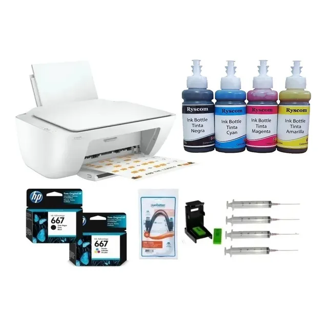 Multifuncional Hp Deskjet 2374+kit Recarga+cable Usb Gratis