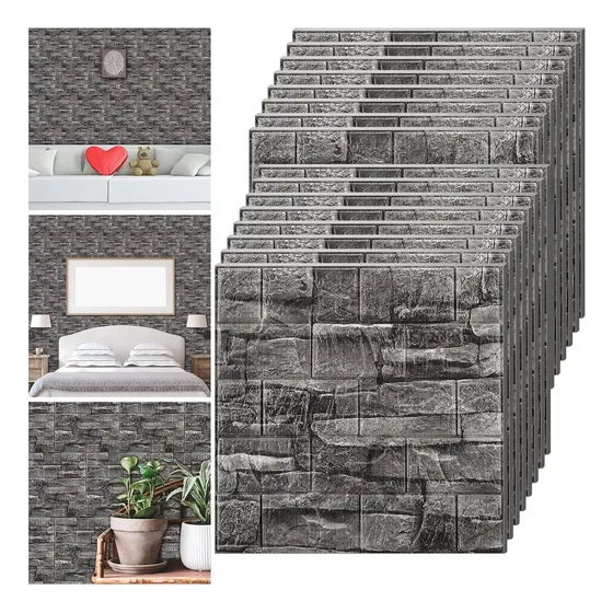 20pcs 3d Papel Tapiz Pared Pegatina Ladrillo Autoadhesivo