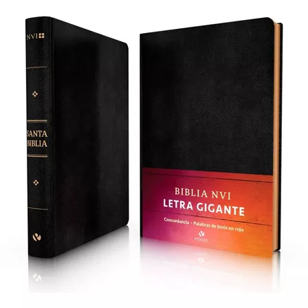 Biblia Nvi Letra Gigante 13 Puntos Semi Piel Negro