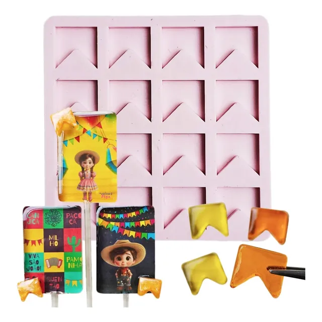 Molde Silicone Confeitaria Aplique Bandeirinha 1,5cm