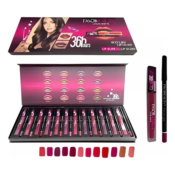 Labial Liquido Mate Y Delineador | Pack X 12