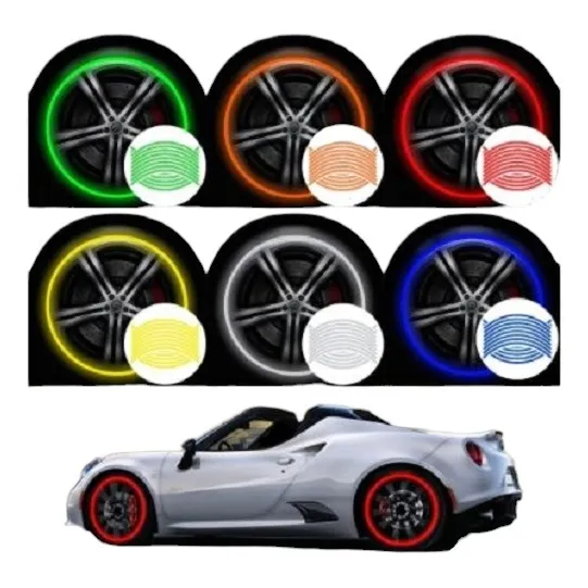 Pegotines Para Ruedas De Auto O Moto Franjas De Colores