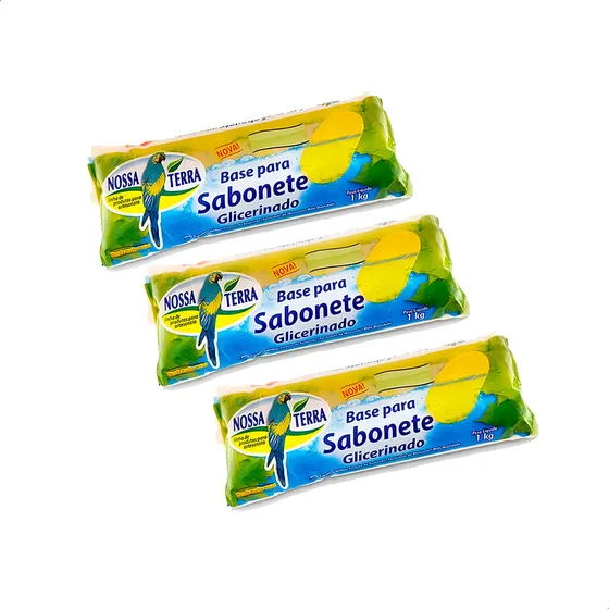 3 Base Glicerina Transparente Para Sabonete Nossa Terra  Rp