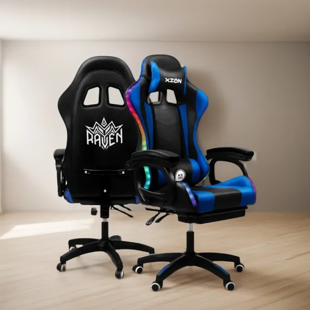 Silla Gamer Mod Raven Rgb/ Masajeador/ Posapie/ Ultimas Pzas