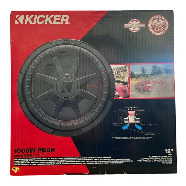 Subwoofer Plano Kicker Cwrt124 12  1000w 4 Ohms Gris Oscuro