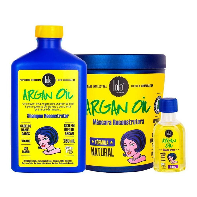 Kit Lola Cosmétics Argan Oil - Shampoo E Máscara E Óleo Kit Lola Cosmétics Argan Oil - Shampoo E Máscara E Óleo