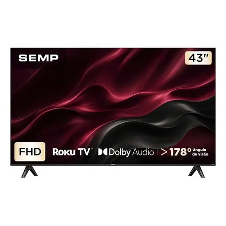 Smart TV Semp 43 Polegadas LED Full HD S42R Roku TV Wi-Fi Dolby Audio 43S42R
