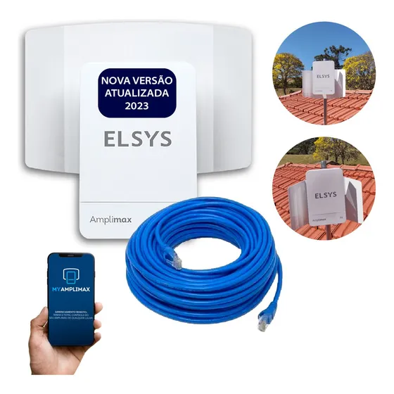 Antena Amplimax Fit 3g 4g Internet Rural + 20m De Cabo Rj45