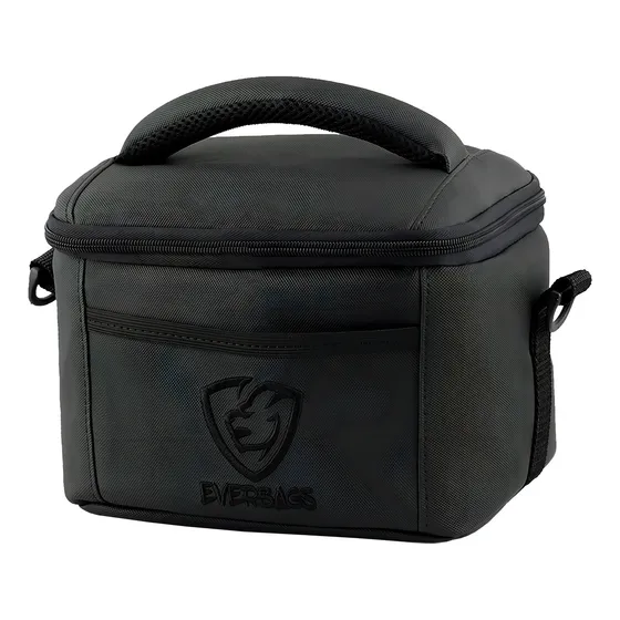 Bolsa mochila térmica fitness frasqueira marmita academia treino dieta pequena lancheira luxo passeio Everbags Preto