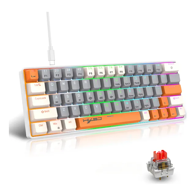 Teclado Mecanico Gamer Retroiluminado Rgb 63% Ingles Us