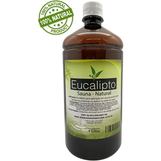 Essência Conc. Eucalipto Para Sauna Vapor Natural 1 Litro Essência Conc. Eucalipto Para Sauna Vapor Natural 1 Litro