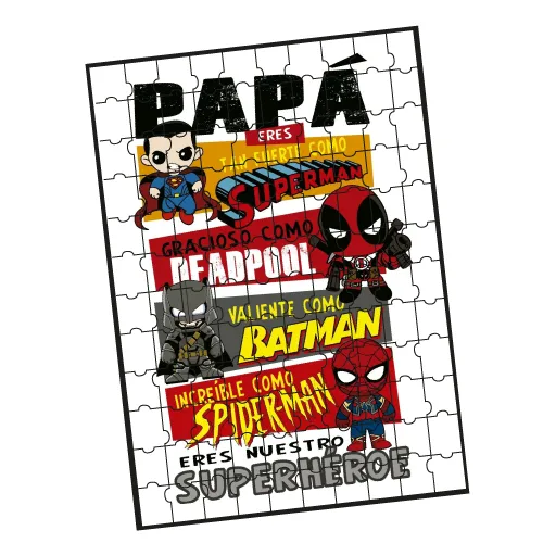 Rompecabezas 120 Piezas, Papá Superhéroe Regalo Padre