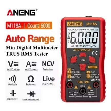 Tester Digital Multimetro Portátil Capacimetro Nvc Autorango